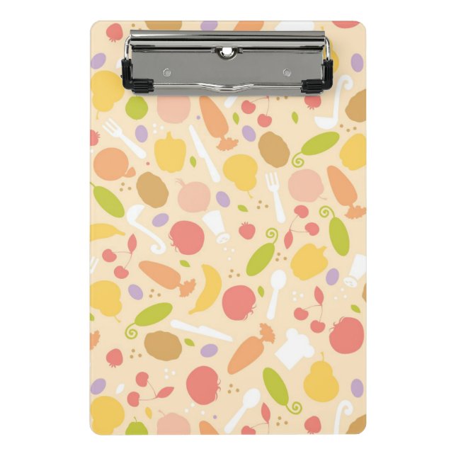 Vegetarian cooking pattern background mini clipboard (Front)