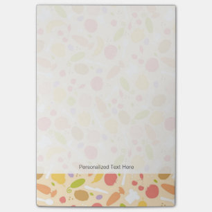 Vegetarian cooking pattern background post-it notes