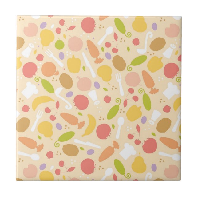 Vegetarian cooking pattern background tile (Front)