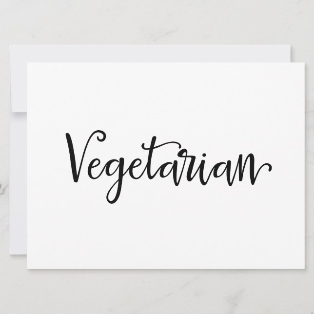 "Vegetarian" Dietary Needs Sign | Calligraphy (Front)