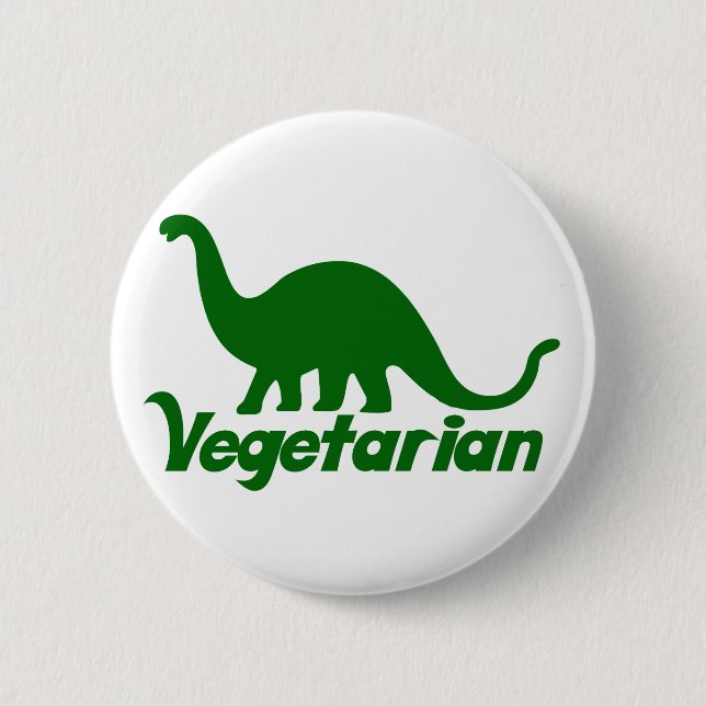 Vegetarian Dinosaur 2 Inch Round Button (Front)