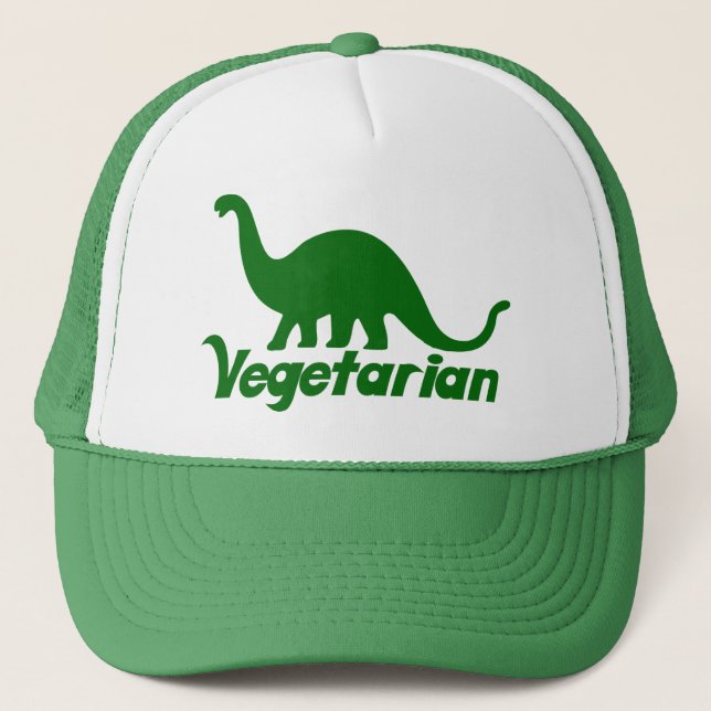 Vegetarian Dinosaur Trucker Hat (Front)