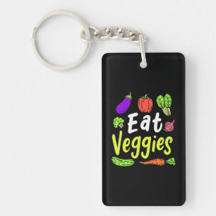 Vegetarian Eat Veggies Keychain