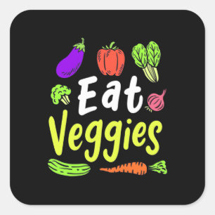 Vegetarian Eat Veggies Square Sticker