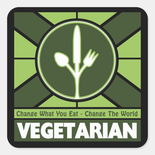 Vegetarian Flag Square Sticker (Front)