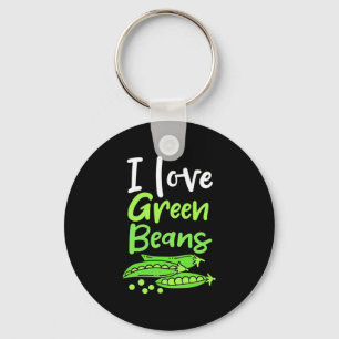 Vegetarian I Love Green Beans Keychain