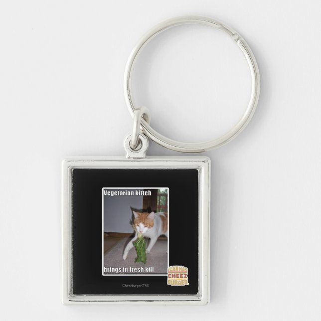 Vegetarian Kitteh Keychain (Front)