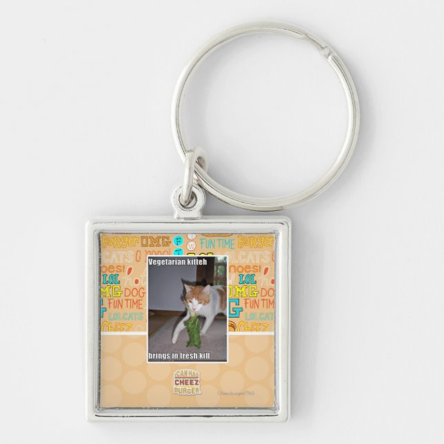 Vegetarian Kitteh Keychain (Front)