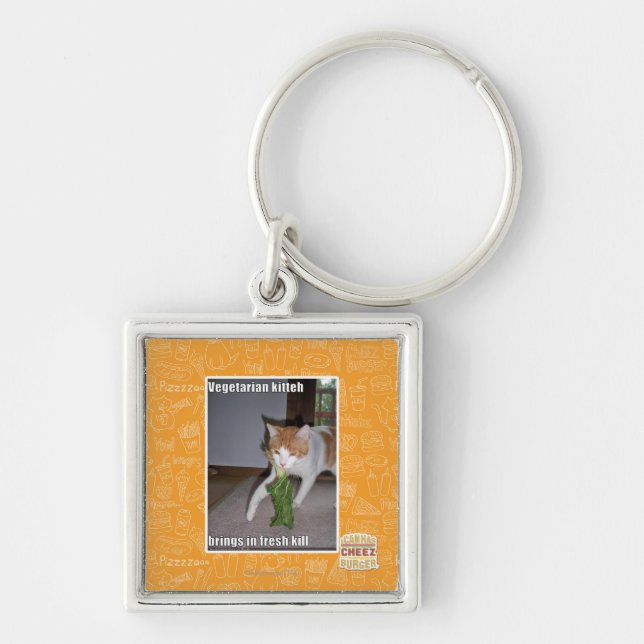 Vegetarian Kitteh Keychain (Front)