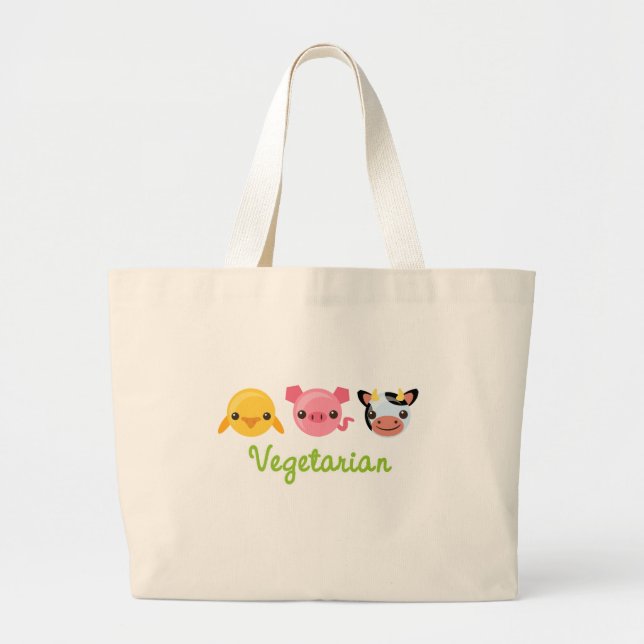 Vegetarian Large Tote Bag (Front)