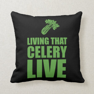 Vegetarian Living That Celery Live Throw Pillow