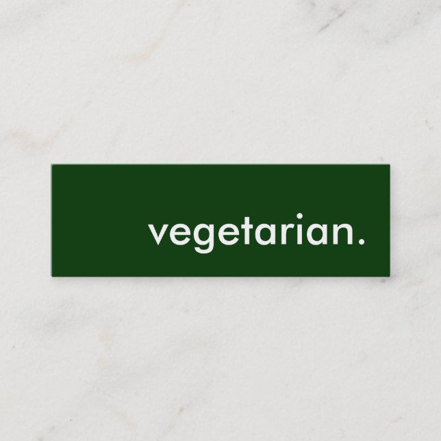 vegetarian. mini business card (Front)