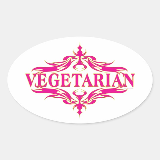 Vegetarian Oval Sticker (Front)