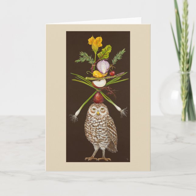 Vegetarian Owl greeting card (Front)