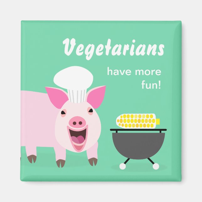 Vegetarian Pig Magnet (Front)