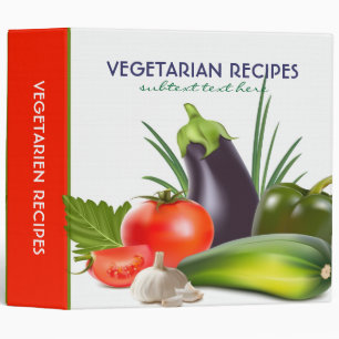 Vegetarian Recipes-Fresh Vegetable Illustration Binder