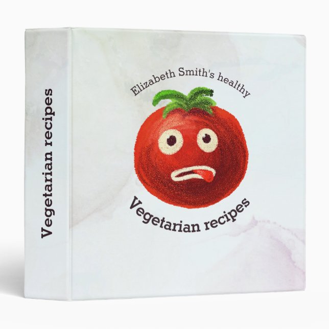 Vegetarian Recipes Funny Tomato Binder (Front/Spine)