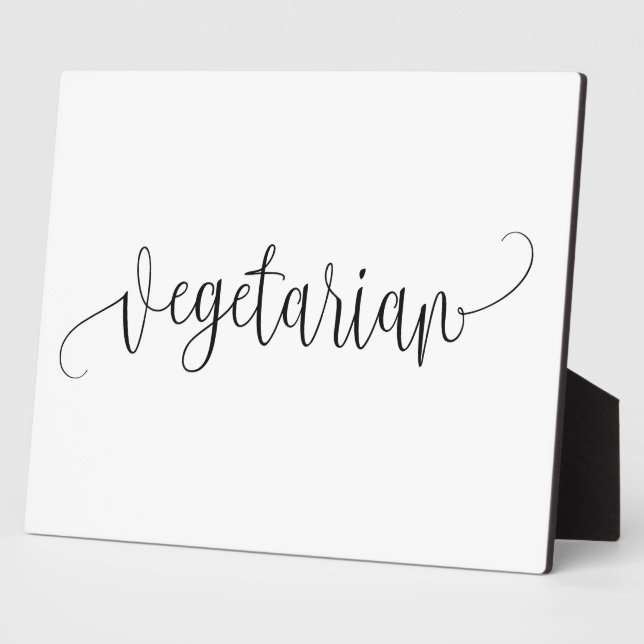Vegetarian sign Tabletop Plaque with Easel (Side)