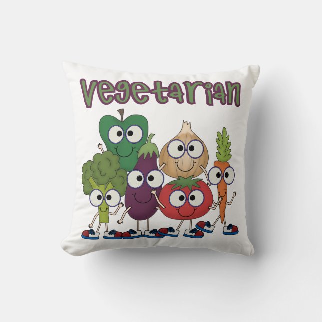 Vegetarian Throw Pillow (Front)