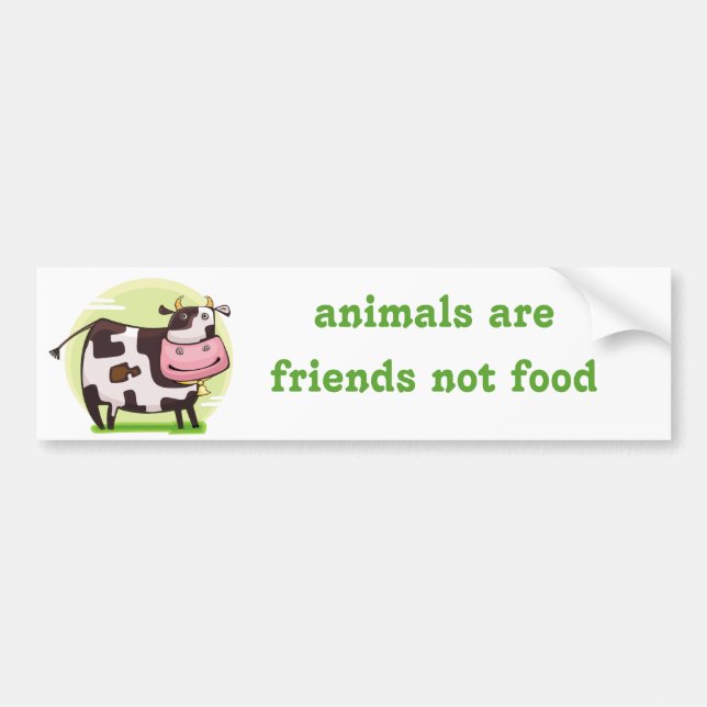 vegetarian vegan bumper sticker (Front)