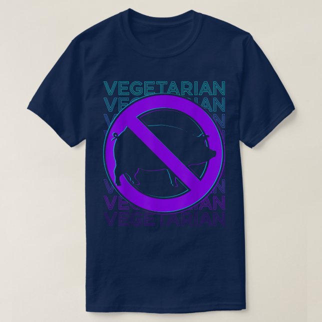 Vegetarian Vegan Veganism Retro  T-Shirt (Design Front)