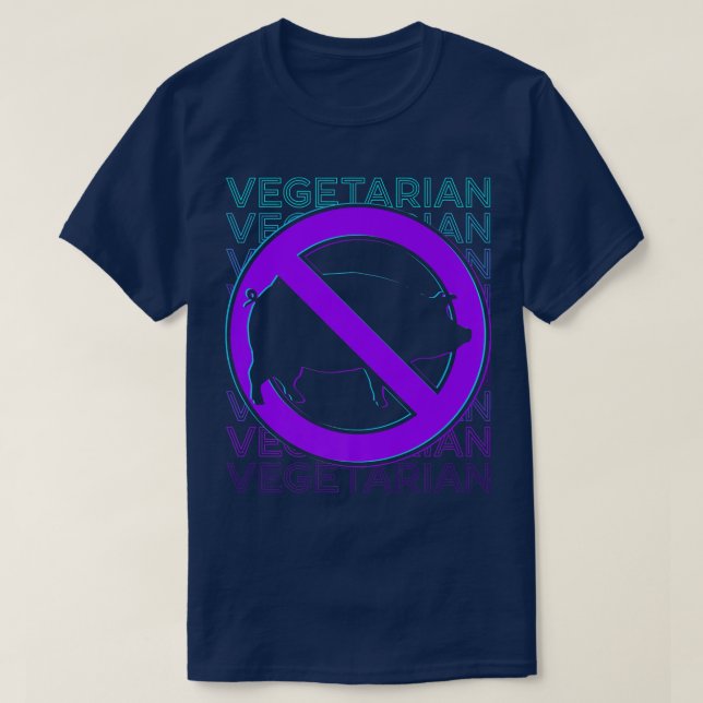 Vegetarian Vegan Veganism Retro  T-Shirt (Design Front)