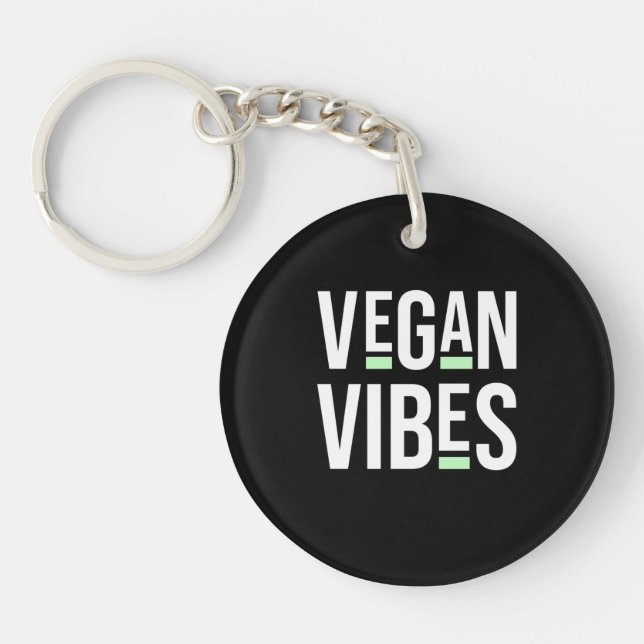 Vegetarian Vegan Vibes Keychain (Front)