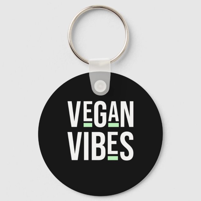 Vegetarian Vegan Vibes Keychain (Front)