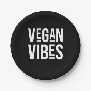 Vegetarian Vegan Vibes Paper Plate