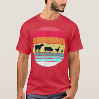 Vegetarian Vegan Vivid Retro Vintage Style Gift T-Shirt