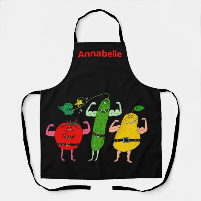 Vegetarian Veggies Rock Personalize Apron (Front)