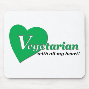 Vegetarian with all my heart mouse pad