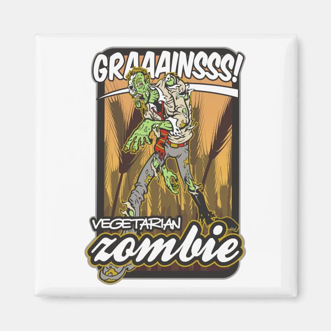 Vegetarian Zombie Magnet (Front)