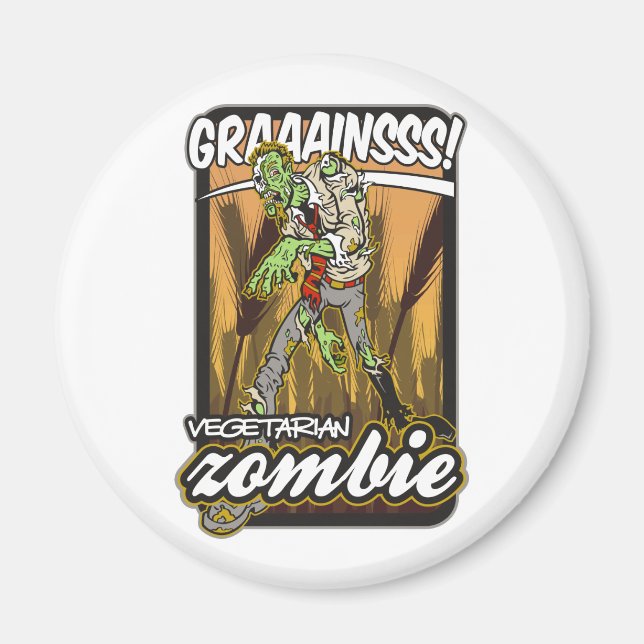 Vegetarian Zombie Magnet (Front)