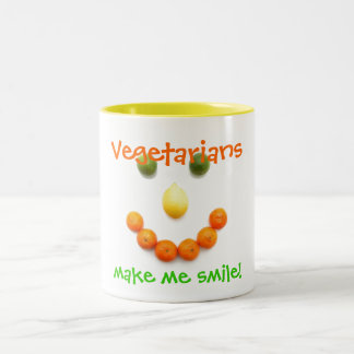 Vegetarians make me smile! Two-Tone coffee mug