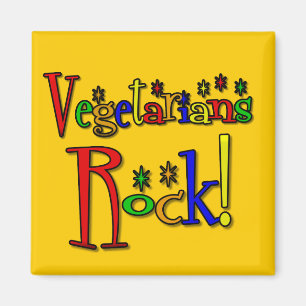 Vegetarians Rock (retro style) Magnet