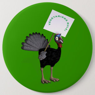 Vegetarians Rule! 6 Inch Round Button