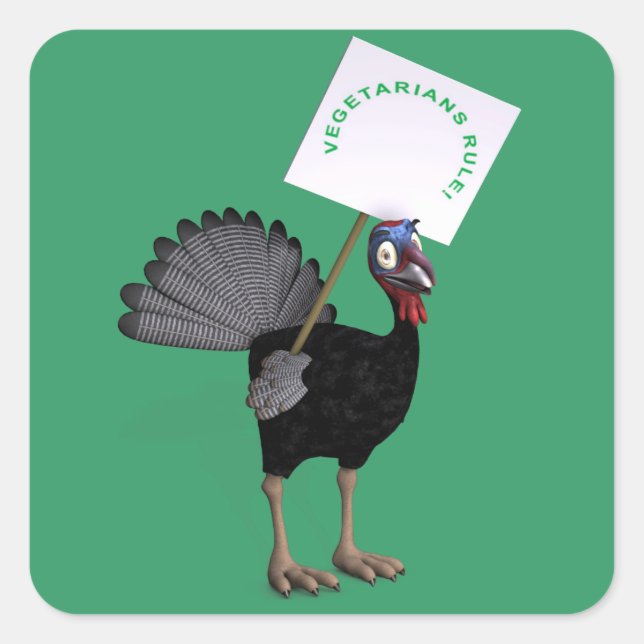 Vegetarians Rule! Square Sticker (Front)