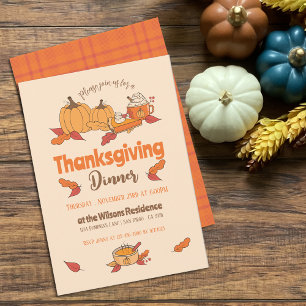 Végétarien Orange Thanksgiving Dîner Invitation