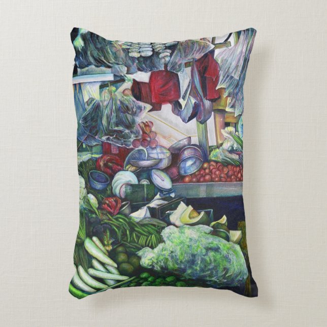 Vegetatian Club Meets Here Decorative Pillow (Front(Vertical))