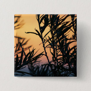Vegetation at sunset 2 inch square button