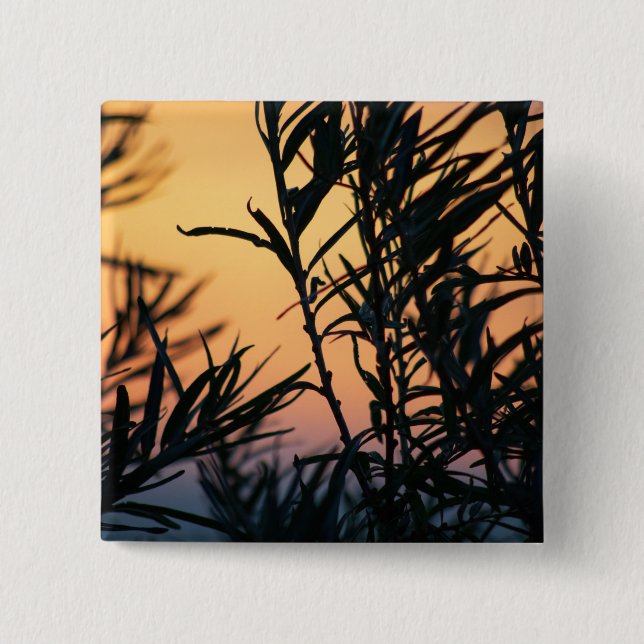 Vegetation at sunset 2 inch square button (Front)