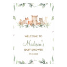 Végétation Bois Animaux Baby shower Affiche de bie