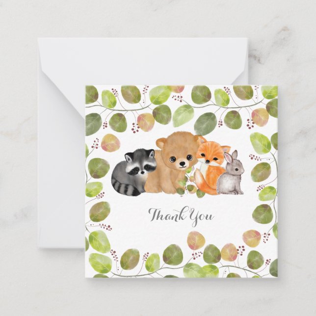 Végétation Bois Cartes pour notes animaux (Devant)