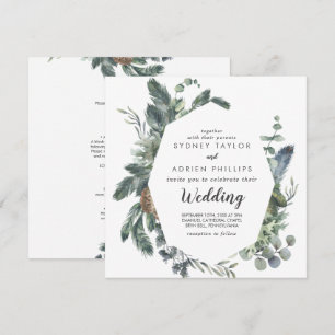 Végétation d'hiver Faire-part de mariage avant et