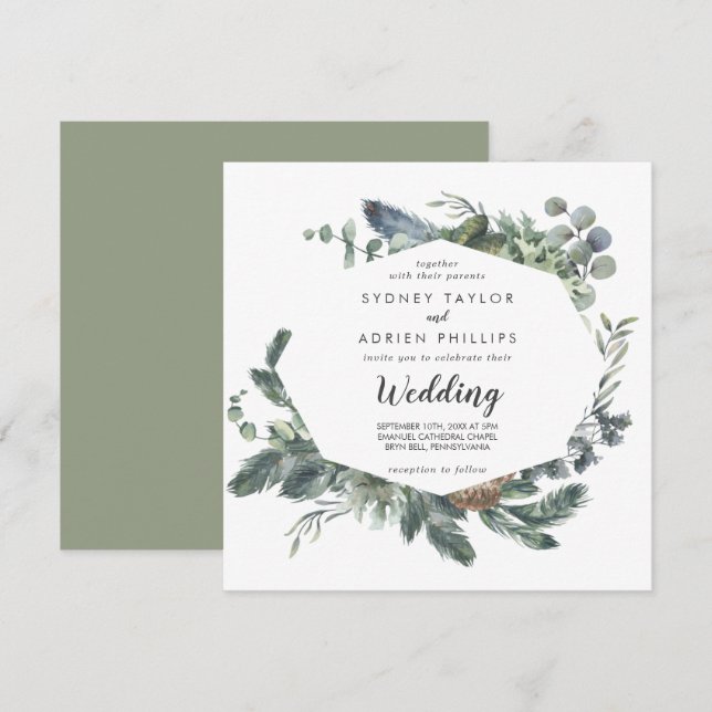 Végétation d'hiver Faire-part de mariage informel (Devant / Derrière)