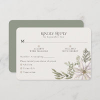 Végétation d'hiver Green Moss RSVP Card Options de