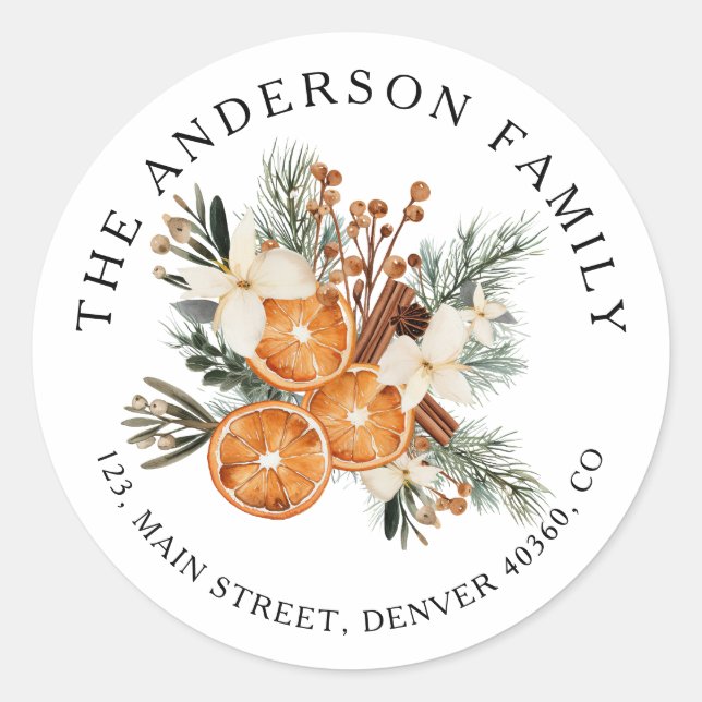 Végétation d'hiver Oranges sèches étiquettes de re (Devant)