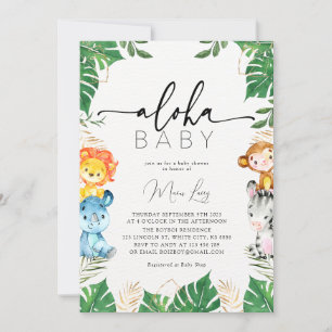 Végétation tropicale Safari Baby shower Invitation