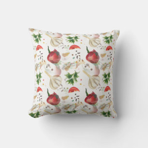 Veggie and Spice Pattern Throw Pillow